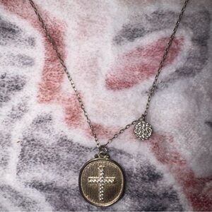 Gold silver plated 925 Cross Pendant Necklace